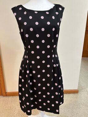 Vince Camuto Black Dress with Pink Polka Dots